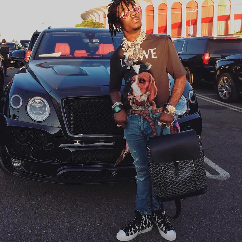 Lil Uzi Vert outfit in Loewe, Goyard, and Cartier, 2018