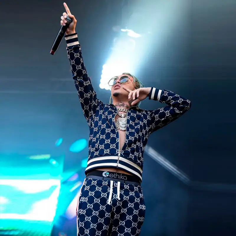 Lil Pump outfit in Gucci and Ethika, 2018
