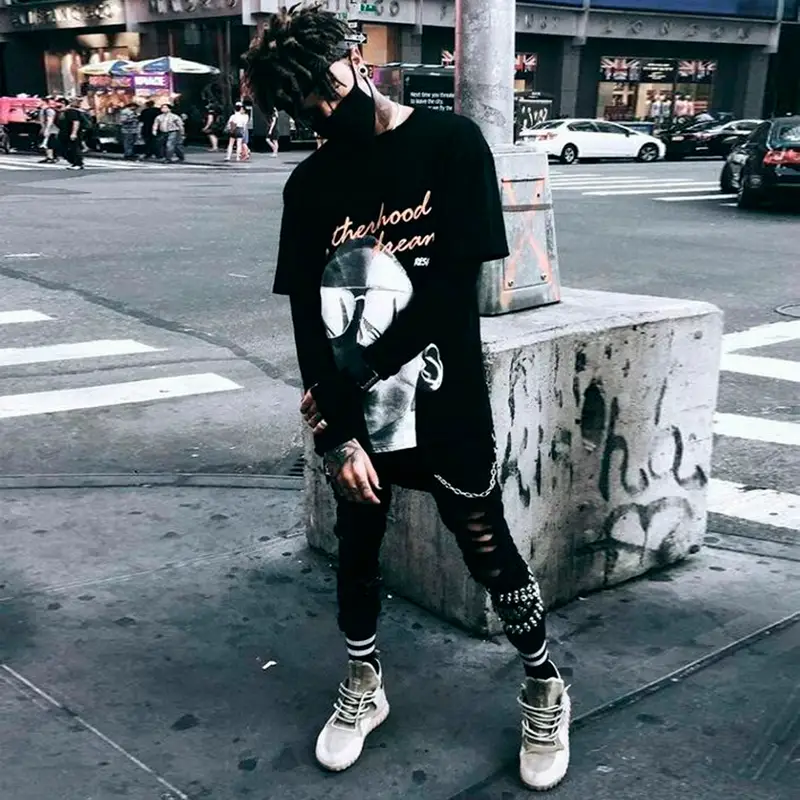 Scarlxrd outfit in Respect, BDG, and New Look, 2019