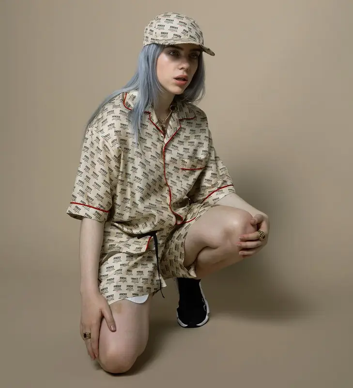 Billie Eilish outfit in Balenciaga and Gucci, 2018