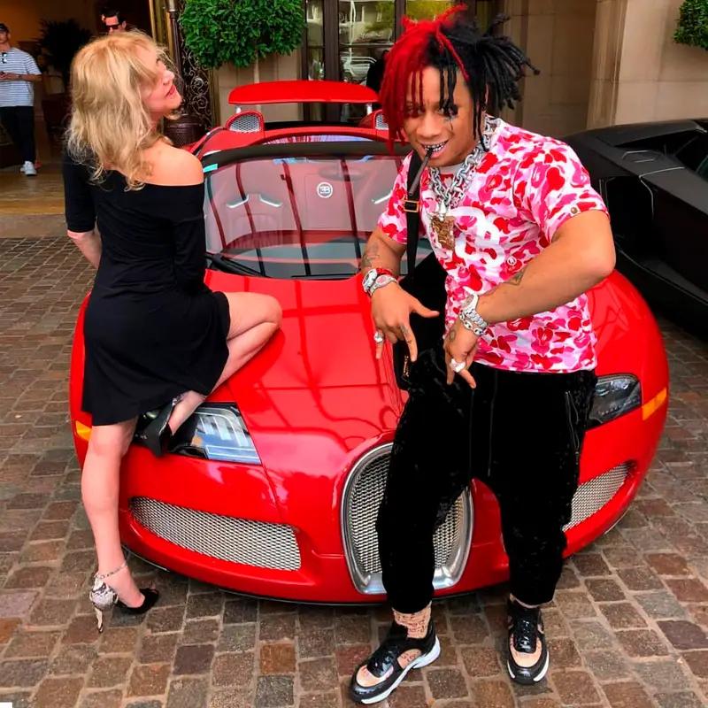 Trippie Redd outfit in Bape, Fendi, and Gucci, 2018