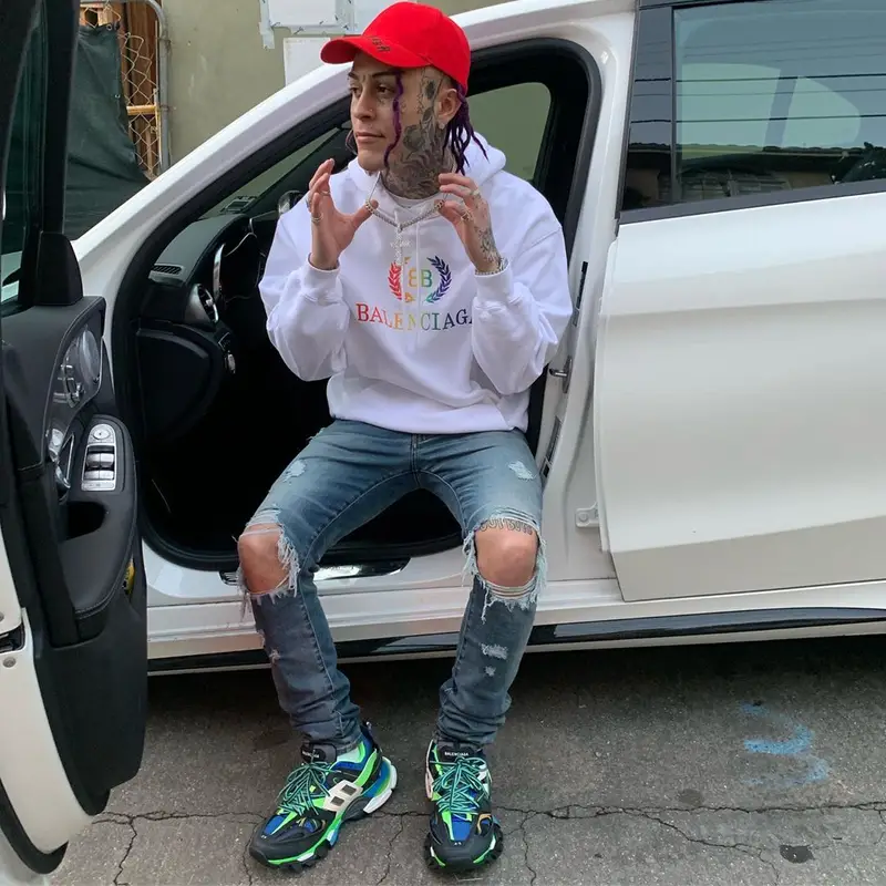 Lil Skies outfit in Amiri and Balenciaga, 2019