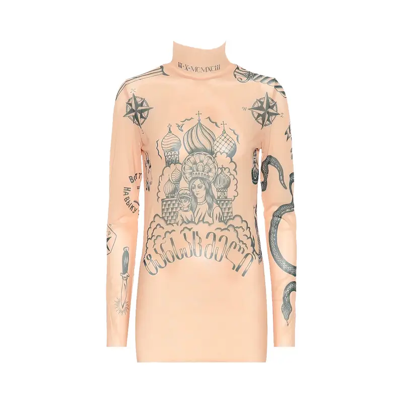 Vetements Tattoo Turtleneck Top | WHAT'S ON THE STAR?
