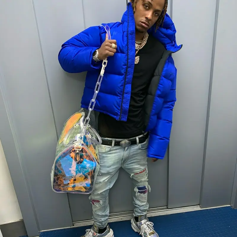 Rich The Kid outfit in Balenciaga, Prada, and Louis Vuitton, 2019