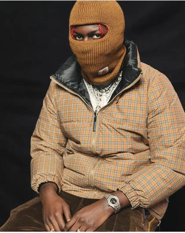 Lil Yachty outfit in Burberry, Needles, and Carhartt WIP, 2018