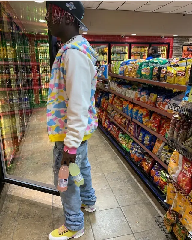 Lil Yachty outfit in Bape, Billionaire Boys Club, and New Era, 2019