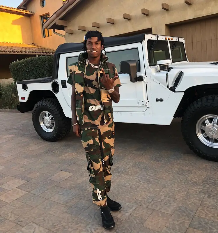 Rich The Kid outfit in Off-White, Prada, and Dior, 2018
