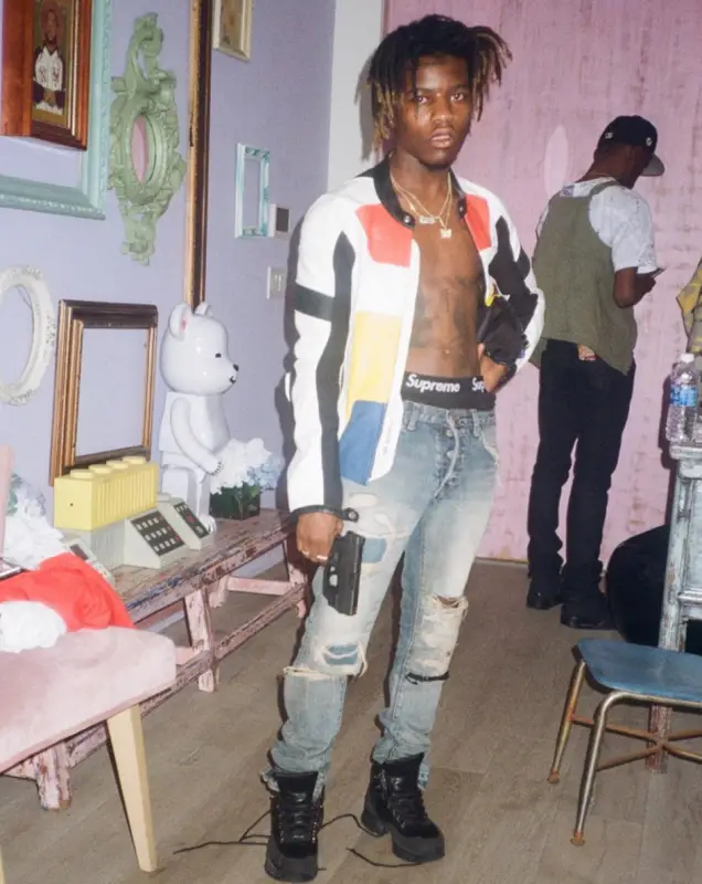 Ian Connor outfit in 1017 Alyx 9SM, Undercover, and Supreme, 2018