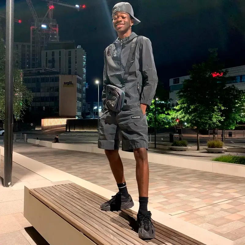 Lil Nas X outfit in Adidas and R-Nation, 2019