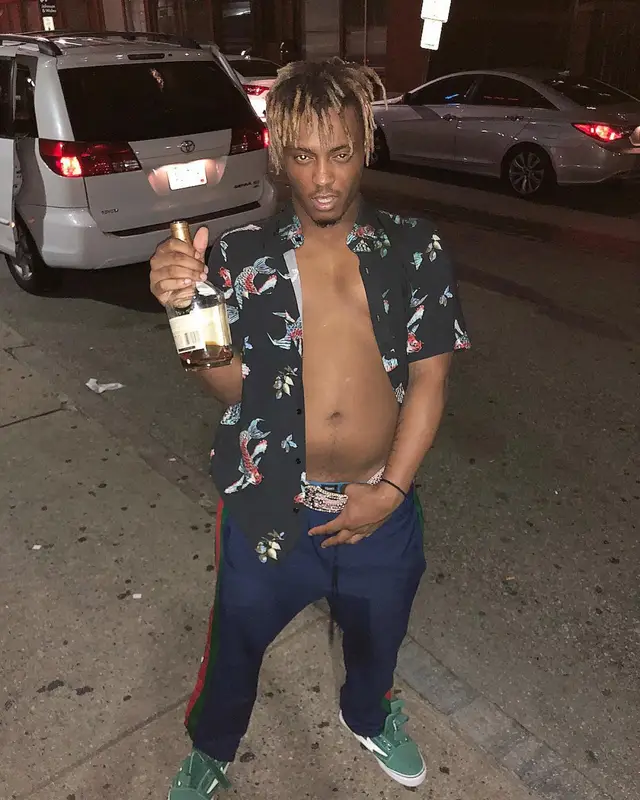 Juice WRLD outfit in Olivier Rogers, Gucci, and B.B. Simon, 2018