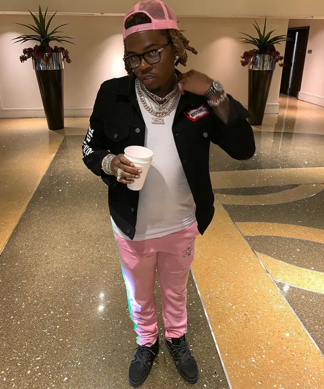 Gunna outfit in Palm Angels, Louis Vuitton, and IceCream, 2019