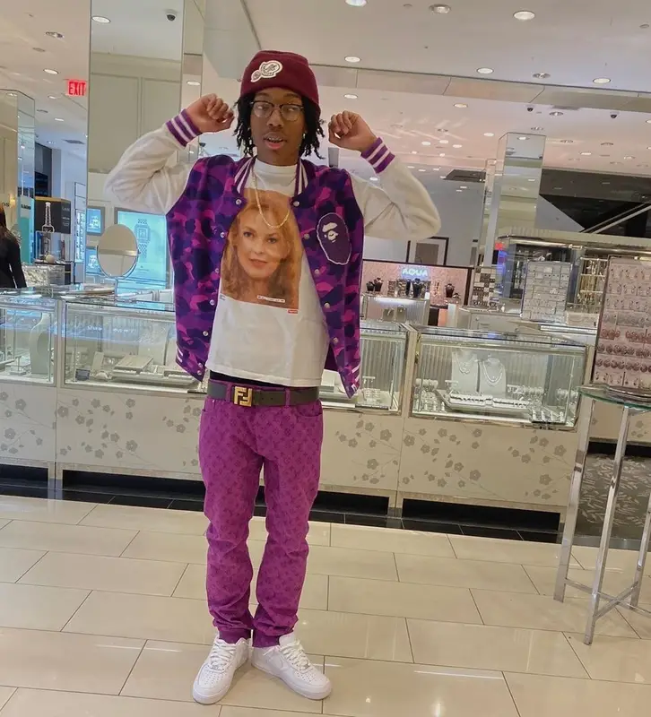 Lil Tecca outfit in Bape, Ray-Ban, and Moncler, 2019