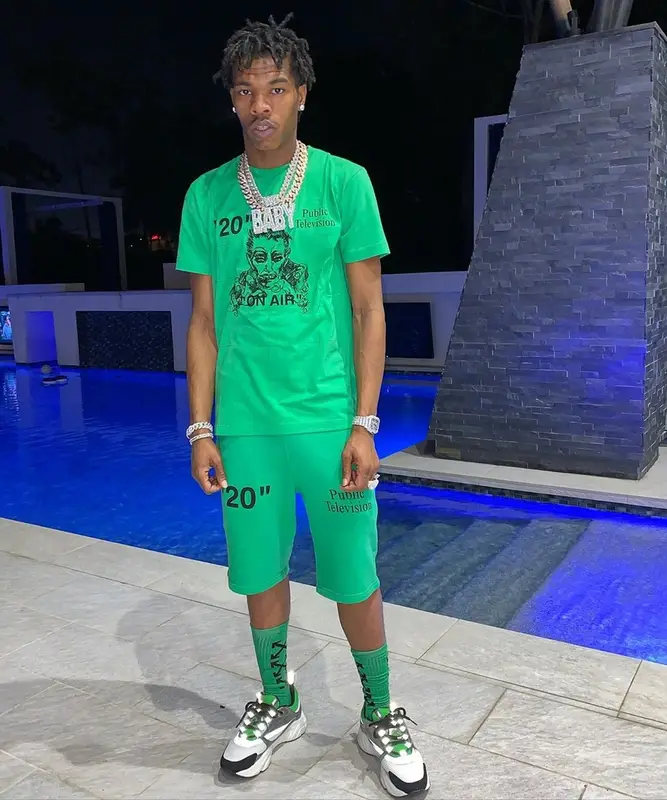 Lil Baby outfit in Off-White and Dior, 2019