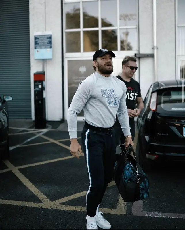 Conor McGregor outfit in August McGregor, Louis Vuitton, and Proper No. Twelve, 2019