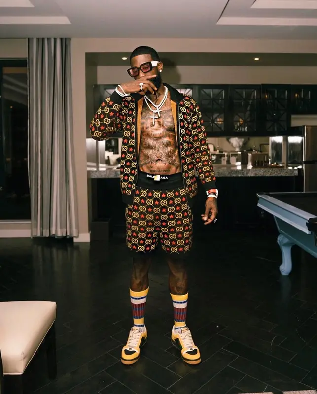 Gucci Mane outfit in Gucci and Balenciaga, 2019