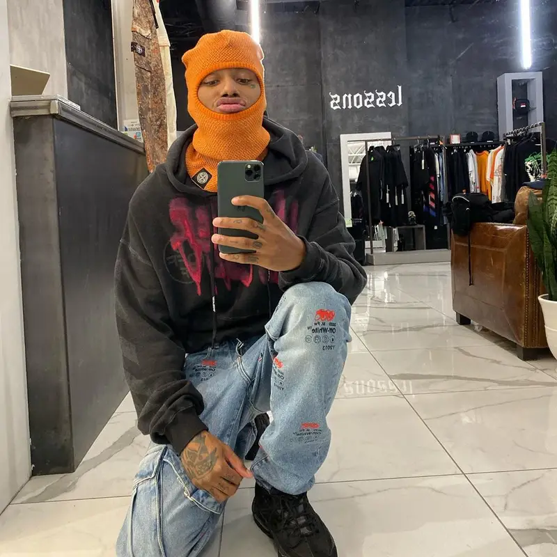 Night Lovell outfit in Off-White, Nike, and Stone Island, 2019