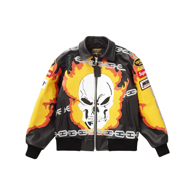 Supreme × Vanson Leathers Leather Ghost Rider Jacket | WHAT'S ON 