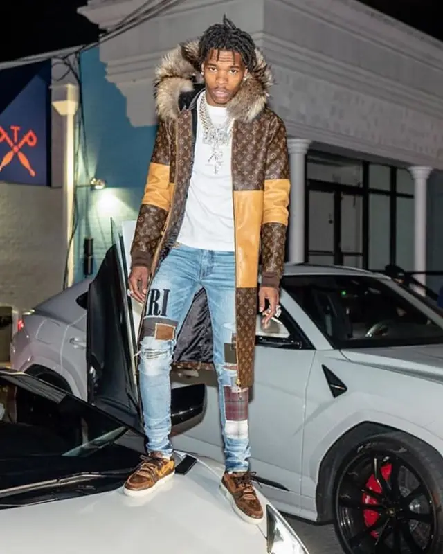 Lil Baby outfit in Exclusive Game, Amiri, and Louis Vuitton, 2019