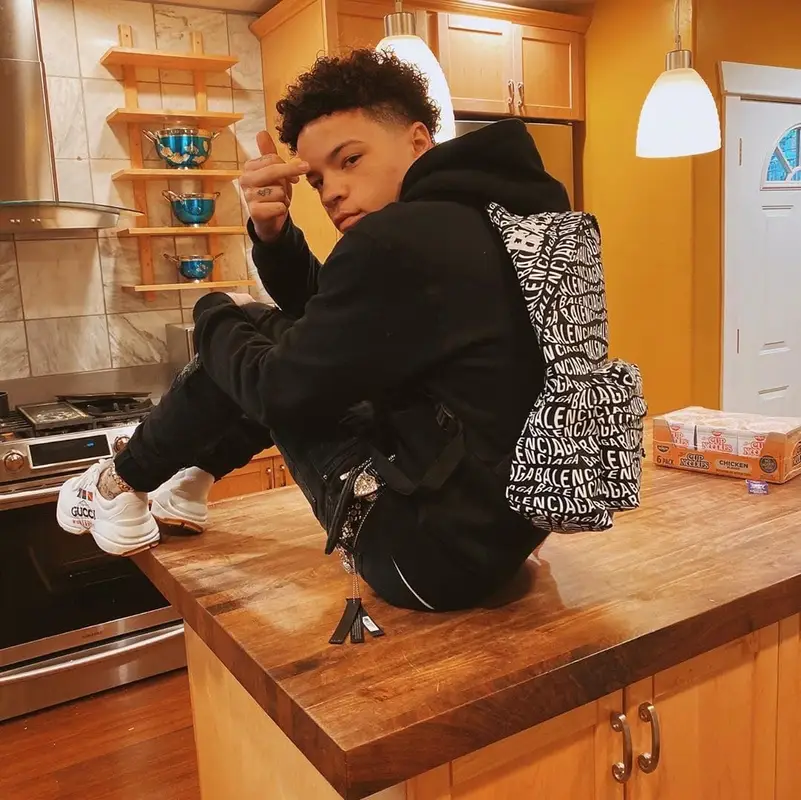 Lil Mosey outfit in Amiri, B.B. Simon, and Balenciaga, 2019