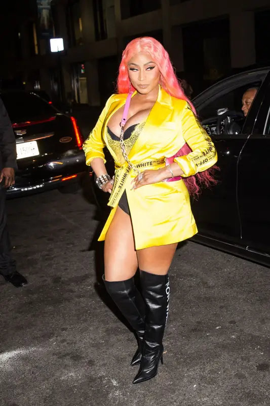 Nicki Minaj outfit in Off-White and Alexander Wang, 2019