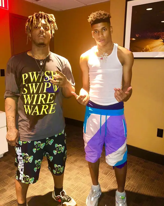Juice WRLD outfit in Dj Scheme and Nike, 2019