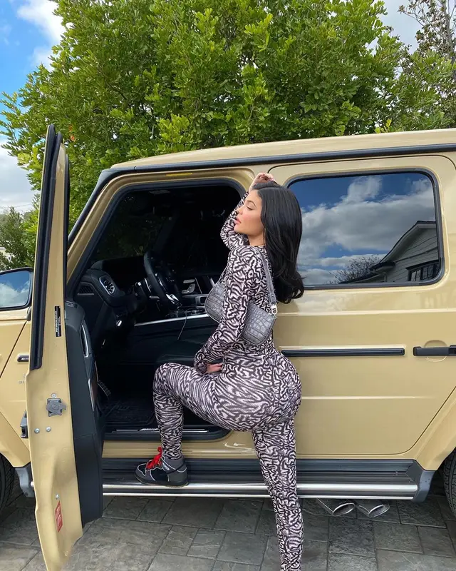 Kylie Jenner outfit in Maisie Wilen, Nike, and By Far, 2020