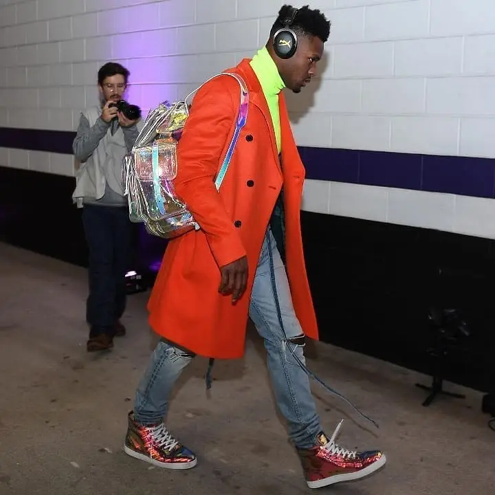 JuJu outfit in Paul Smith, Fear of God, and Louis Vuitton, 2020