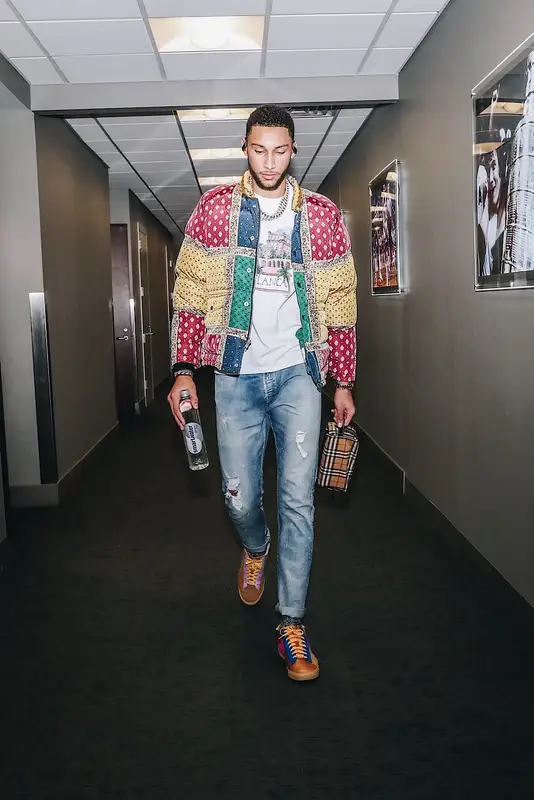 Ben Simmons outfit in Noah Provence, Casablanca, and Burberry, 2020