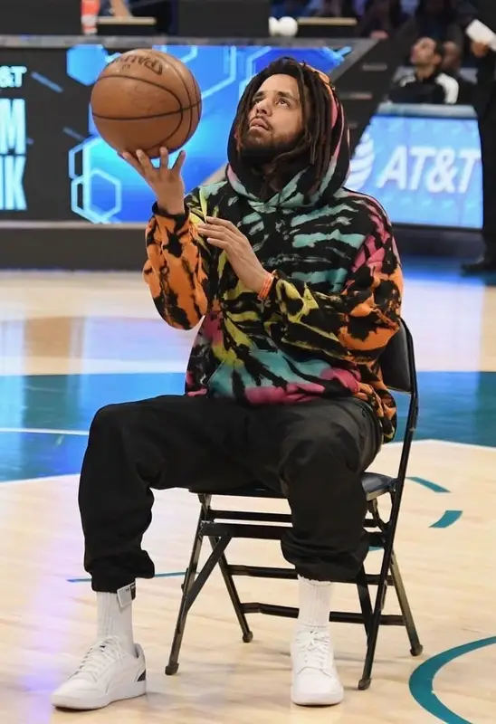 J. Cole outfit in Amiri, Prada, and Spalding, 2020