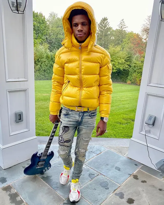 A Boogie Wit Da Hoodie outfit in Moncler, Amiri, and Hermes, 2020