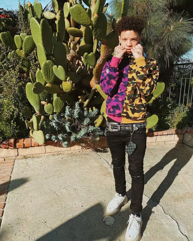 Lil Mosey outfit in Bape, B.B. Simon, and Louis Vuitton, 2020