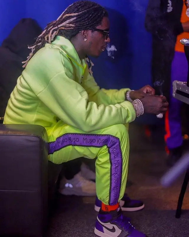 Young Thug outfit in Muso Kuso, Low Lights Studios, and Nike, 2020