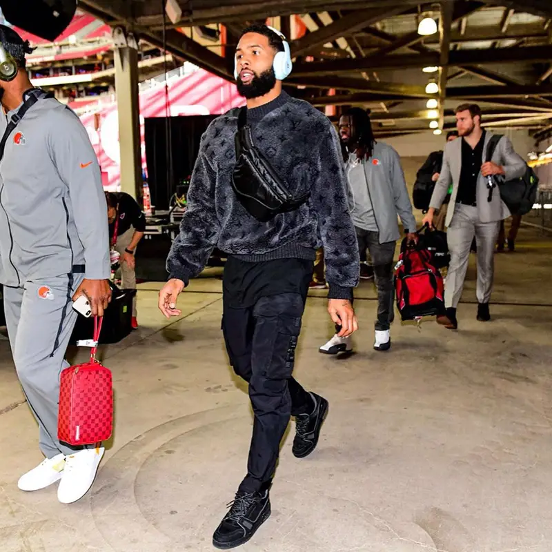 Odell Beckham Jr outfit in Louis Vuitton and Dior, 2020