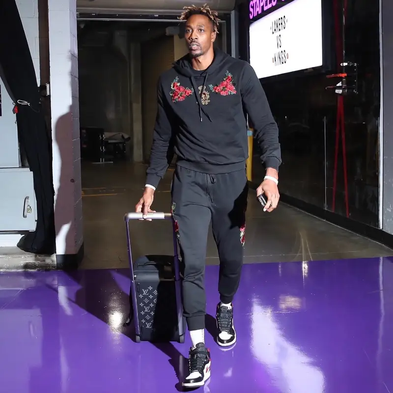 Dwight Howard outfit in Dolce & Gabbana, Louis Vuitton, and Nike, 2020