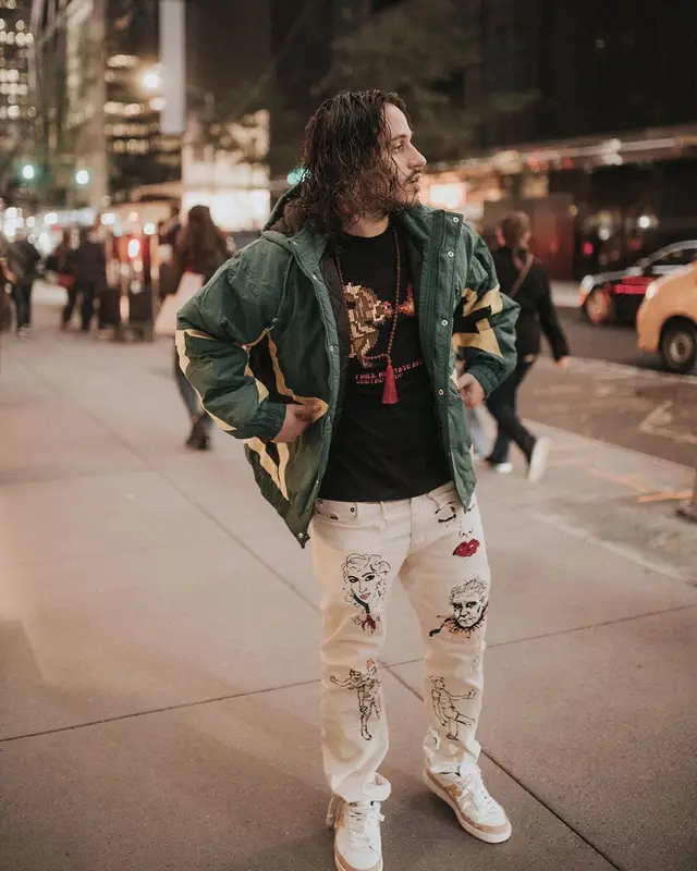 Russ outfit in Supreme, Mostly Heard, and KidSuper, 2020