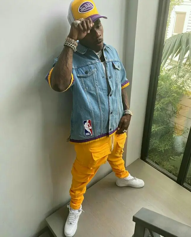 DaBaby outfit in Levi’s, Hollywoodhunna, and Von Dutch, 2020