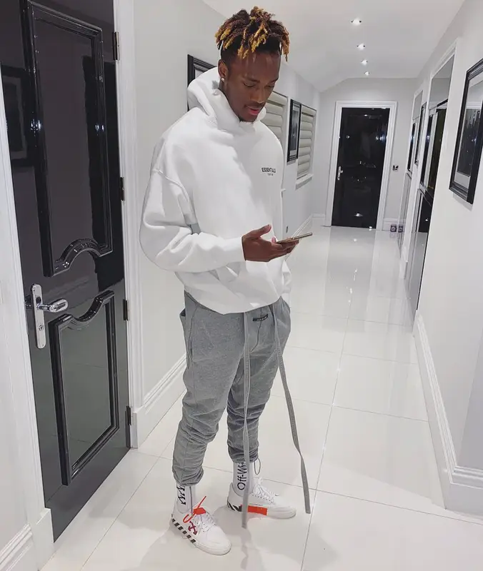 Tammy Abraham outfit in Fear of God and Off-White, 2020
