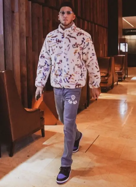 Devin Booker outfit in John Elliott, Lost Daze, and Nike, 2020