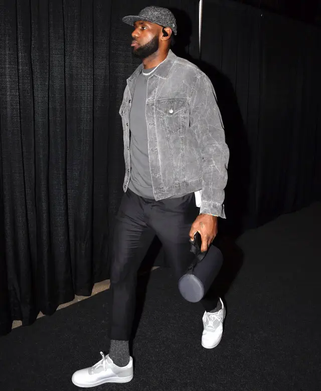 LeBron James outfit in John Elliott, Dries Van Noten, and Thom Browne, 2020
