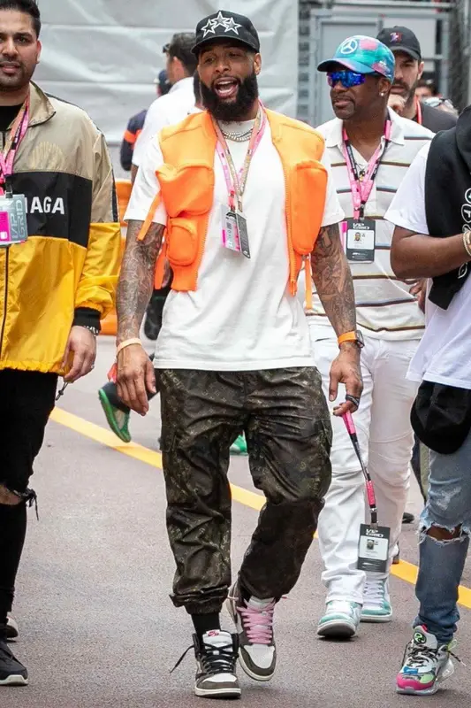Odell Beckham Jr outfit in Louis Vuitton, Amiri, and Supreme, 2020