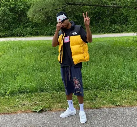 Night Lovell outfit in Supreme, Malacoda, and The North Face, 2020