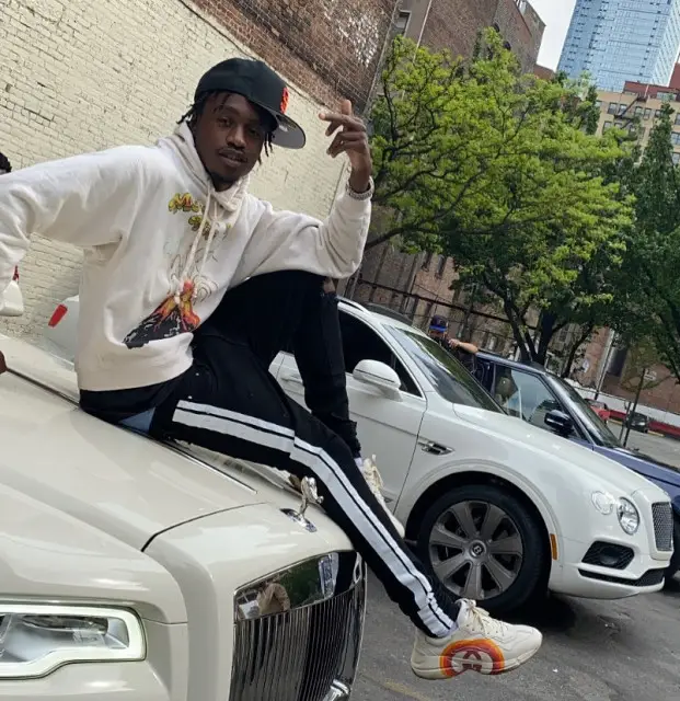 Lil Tjay outfit in Gucci and Amiri, 2020