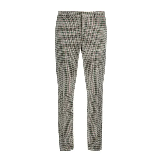 Fendi Slim Fit Checked Cotton Trousers $530