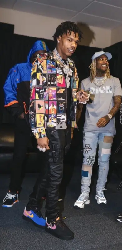 Lil Baby outfit in Akings, 2020