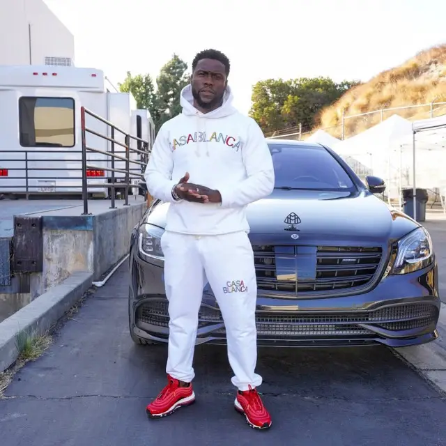 Kevin Hart outfit in Casablanca and Nike, 2020