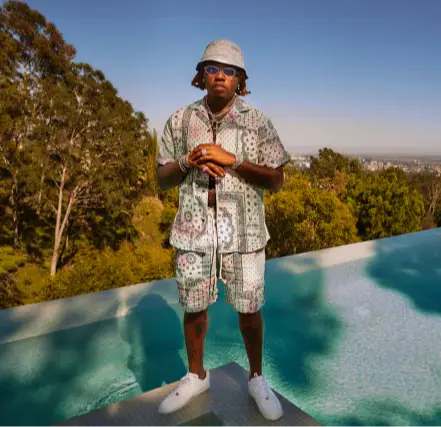Gunna outfit in Black Lux, Fish-Scale, and Louis Vuitton, 2020