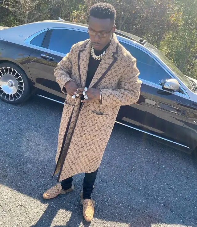DaBaby outfit in Gucci and Amiri, 2020
