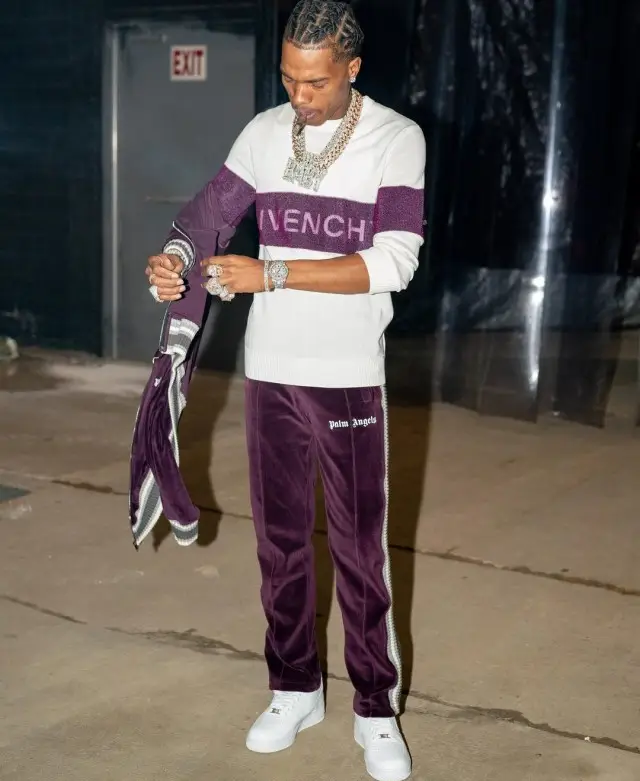 Lil Baby outfit in Palm Angels, Givenchy, and Nike, 2019