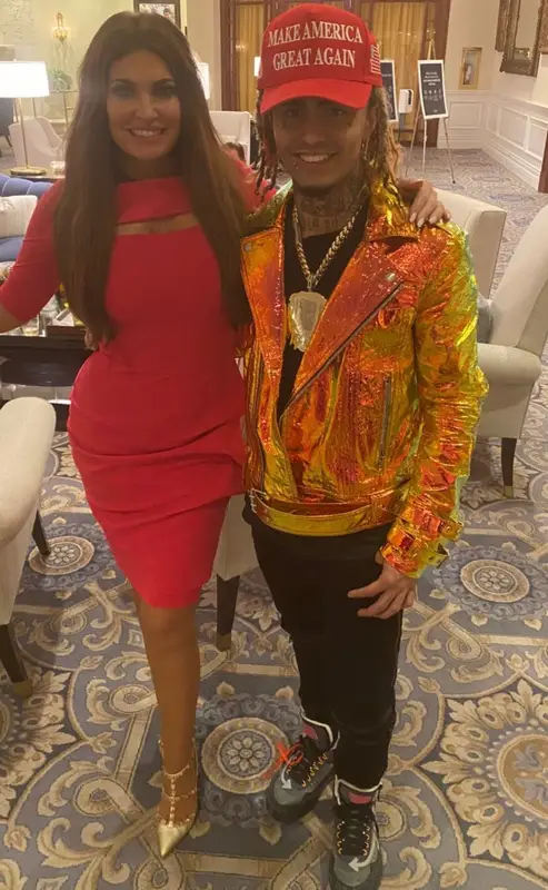 Lil Pump outfit in Balmain, Amiri, and Donald Trump Merch, 2020