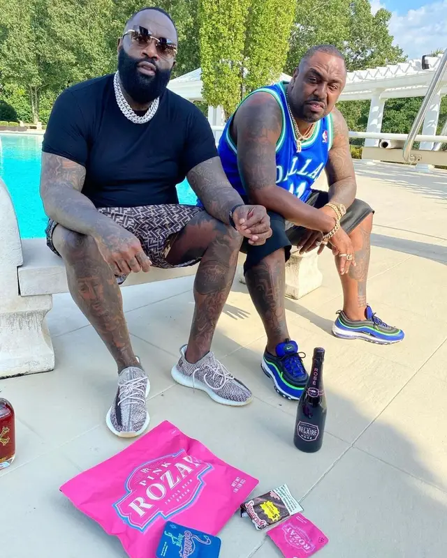 Rick Ross outfit in Adidas, Cartier, and Fendi, 2020